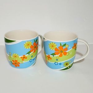 Starbucks Floral Coffee Mugs Set of 2
